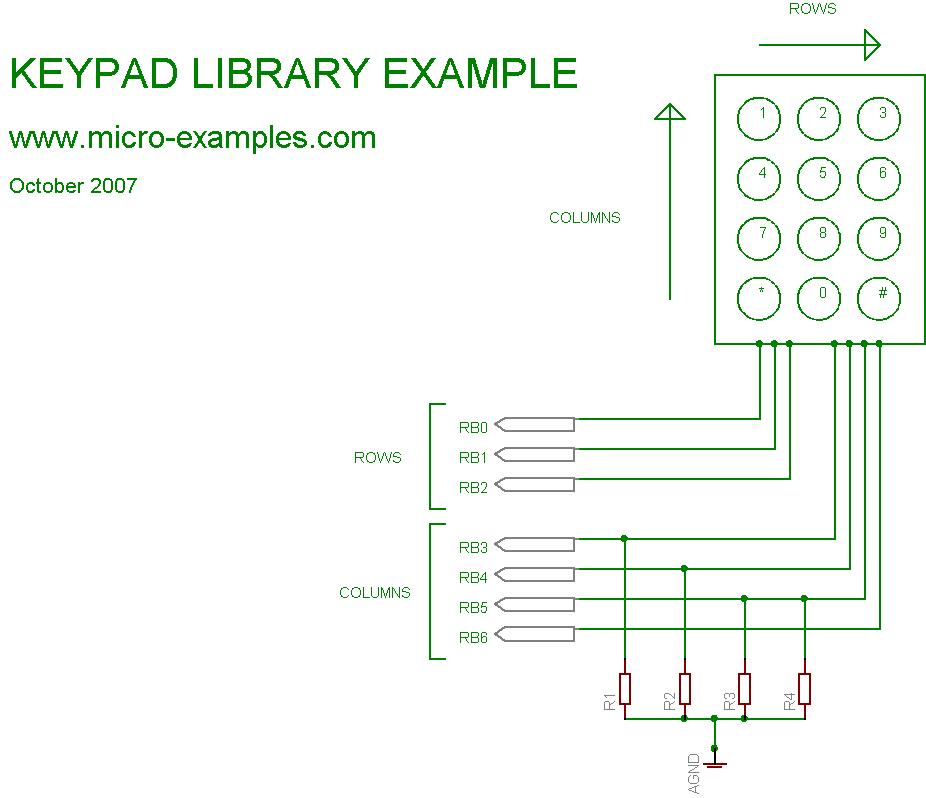 Keypad library schematic example