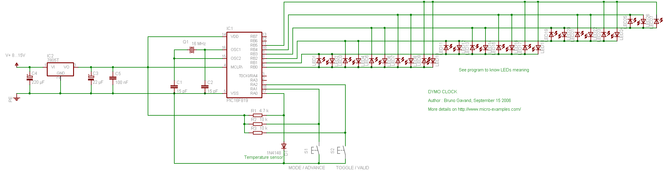 DymoClock circuit schematic