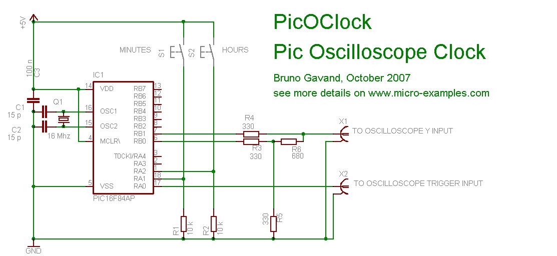 PicOClock circuit schematic
